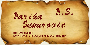 Marika Supurović vizit kartica